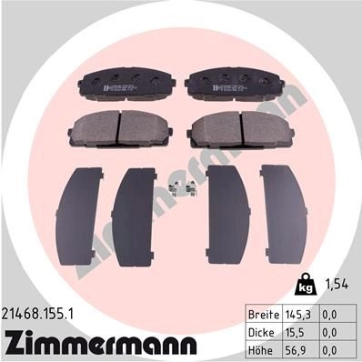 Тормозные колодки комплект ZIMMERMANN 214 68 HTOVXO 904932 214681551