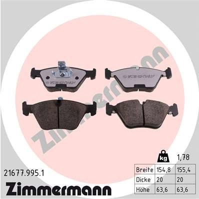 Тормозные колодки комплект ZIMMERMANN 21 676 216779951 21677 1424850110
