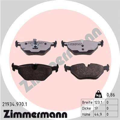 Тормозные колодки комплект ZIMMERMANN 21935 219349701 2 1934 1424850111 изображение 0