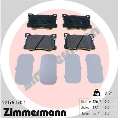 Тормозные колодки комплект ZIMMERMANN R3 P6CGA 221761701 1437930221 изображение 0