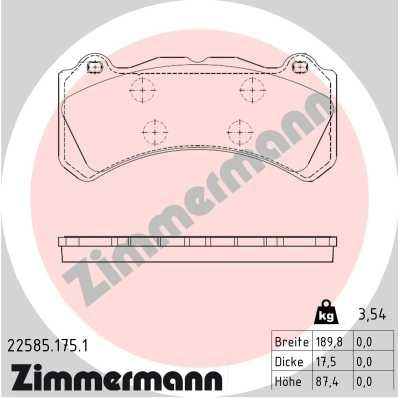 Тормозные колодки комплект ZIMMERMANN 225851751 1439902473 VM 644 изображение 0