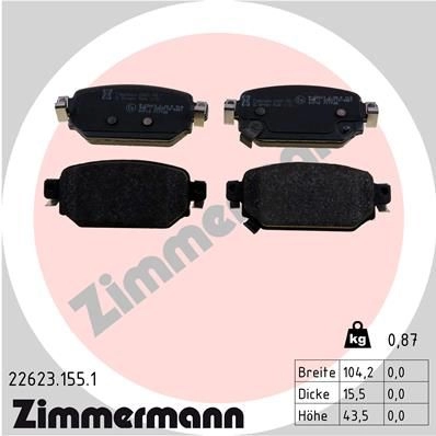 Тормозные колодки комплект ZIMMERMANN 9 D5EMUN 226231551 1437871786