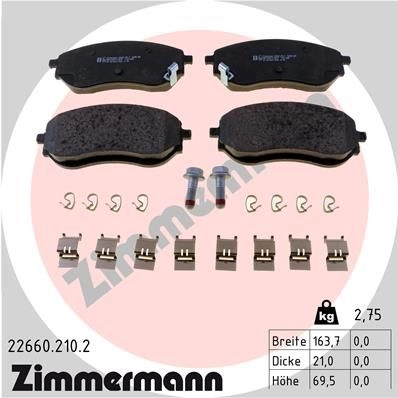 Тормозные колодки комплект ZIMMERMANN 1437871453 CK8 M0 226602102 изображение 0