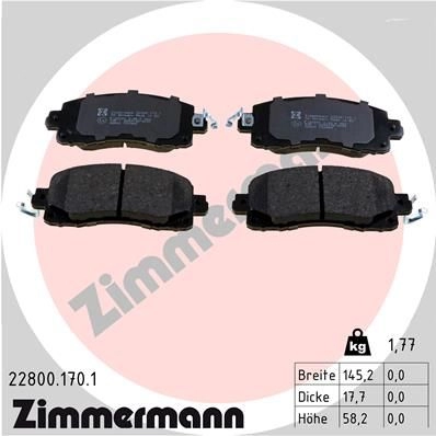 Тормозные колодки комплект ZIMMERMANN 228001701 OMVYS P 1437874220 изображение 0