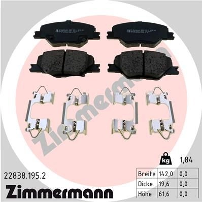 Тормозные колодки комплект ZIMMERMANN 7F FKQH 228381952 1437874313