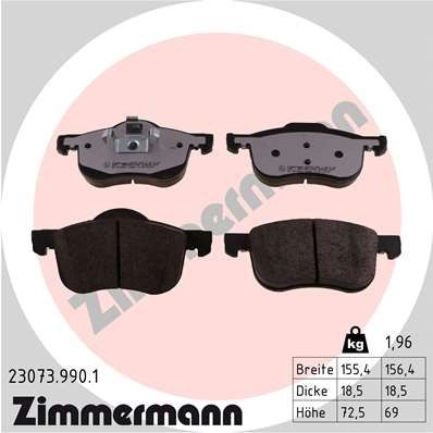 Тормозные колодки комплект ZIMMERMANN 23 073 230739901 23074 1424850133