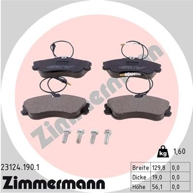 Тормозные колодки комплект ZIMMERMANN 905187 23125 231241901 2 3124