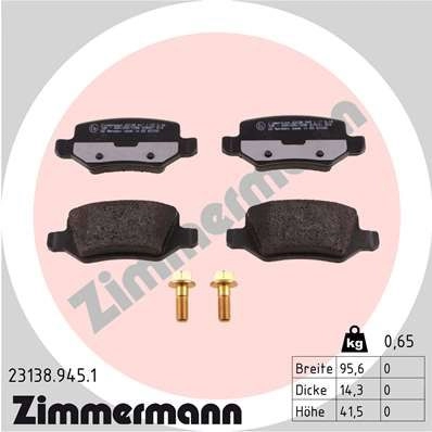 Тормозные колодки комплект ZIMMERMANN 231389451 231 38 1424850137 LIQGPBO