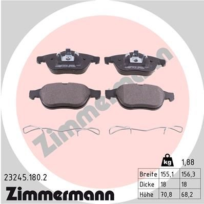 Тормозные колодки комплект ZIMMERMANN 23247 232451802 905227 2324 5