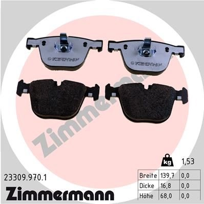 Тормозные колодки дисковые, комплект ZIMMERMANN 23309.970.1 1437872332 DR XNXE изображение 0