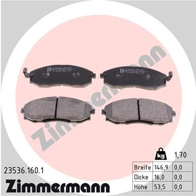 Тормозные колодки комплект ZIMMERMANN 905329 2 3536 23537 235361601
