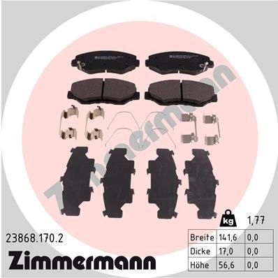 Тормозные колодки комплект ZIMMERMANN 905449 238681702 2386 8 23869 изображение 0