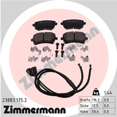 Тормозные колодки комплект ZIMMERMANN 2 3326 23882 238831752 905459