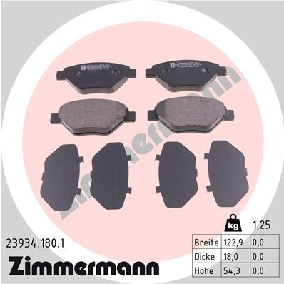 Тормозные колодки комплект ZIMMERMANN 2 3934 239341801 905482 ITBUZX