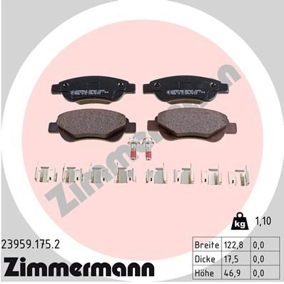 Тормозные колодки комплект ZIMMERMANN 239591752 905490 W1PR3JV 2395 9 изображение 0