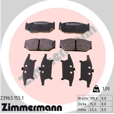 Тормозные колодки комплект ZIMMERMANN 1193701777 23 963 9VENLQS 239631551