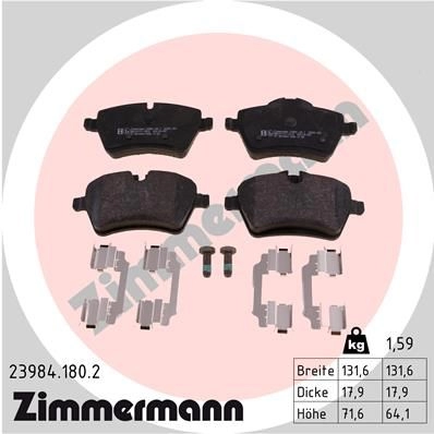Тормозные колодки комплект ZIMMERMANN 23 984 905504 239841802 23985
