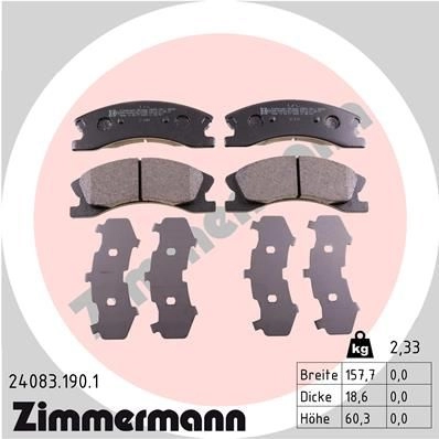 Тормозные колодки комплект ZIMMERMANN 240 83 240831901 ZN4XO 905536