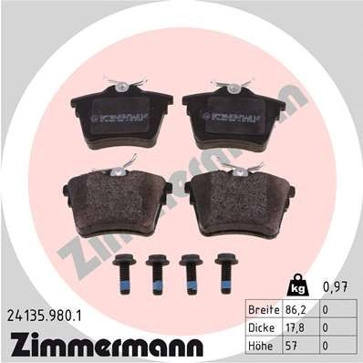 Тормозные колодки комплект ZIMMERMANN 1424405398 24 135 241359801 16CP3