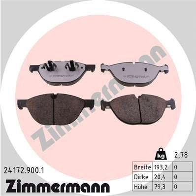 Тормозные колодки комплект ZIMMERMANN 241729001 2417 2 24173 1424405401 изображение 0