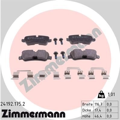 Тормозные колодки комплект ZIMMERMANN 241921752 905570 24 192 TXOTBB изображение 0
