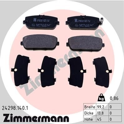 Тормозные колодки комплект ZIMMERMANN 24299 1424405406 2429 8 242981401