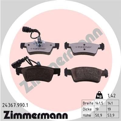Тормозные колодки комплект ZIMMERMANN 243679901 24368 1424405410 2 4367