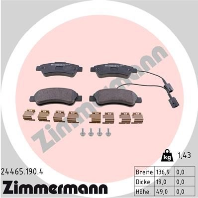 Тормозные колодки комплект ZIMMERMANN 2446 5 244651904 2O5EU 905640