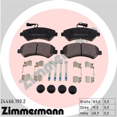 Тормозные колодки комплект ZIMMERMANN 24 466 24467 905642 244661902
