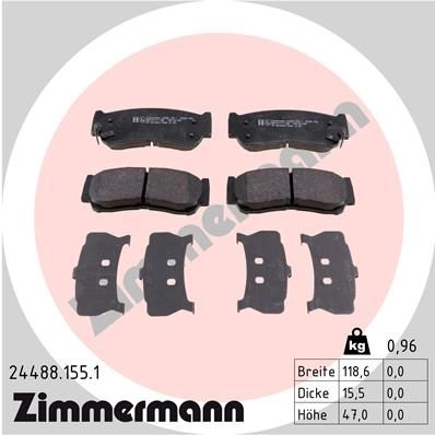 Тормозные колодки комплект ZIMMERMANN 905655 24 488 244881551 24489