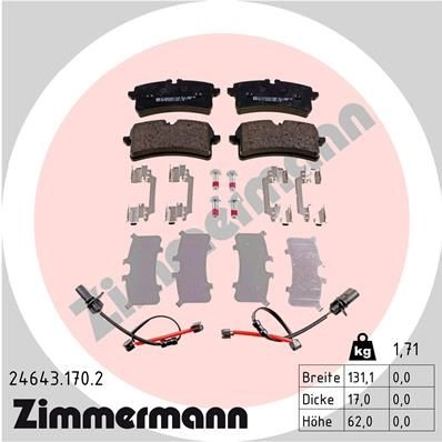 Тормозные колодки комплект ZIMMERMANN 0B0H6 246431702 2 4643 905704 изображение 0