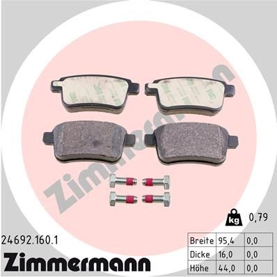 Тормозные колодки комплект ZIMMERMANN 24 692 246921601 02E8QJS 905715
