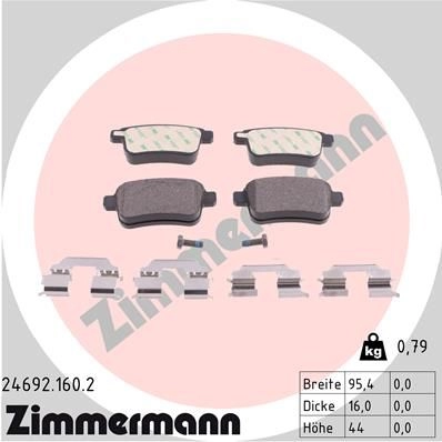 Тормозные колодки комплект ZIMMERMANN 8N3QJ0 905716 246921602 246 92