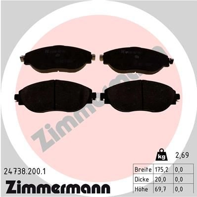 Тормозные колодки комплект ZIMMERMANN 1437874279 FFZ K7 247382001 изображение 0
