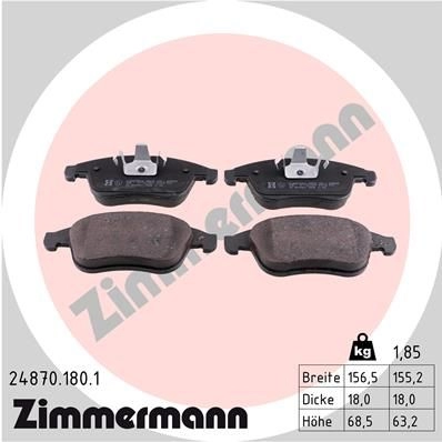 Тормозные колодки комплект ZIMMERMANN 24870 248701801 24 709 905745