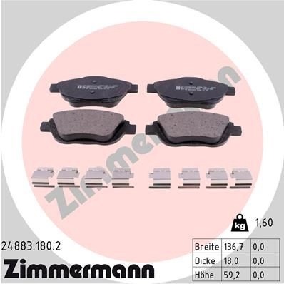 Тормозные колодки комплект ZIMMERMANN 248 83 3BVXPD9 905747 248831802