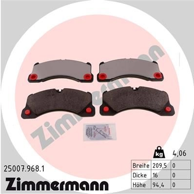 Тормозные колодки комплект ZIMMERMANN 2500 7 8T3T30 1424405429 250079681
