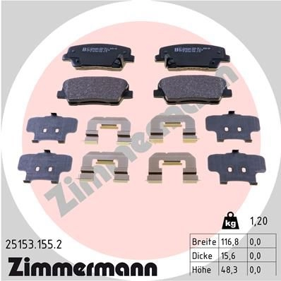 Тормозные колодки комплект ZIMMERMANN 251531552 1UV5 YV 1437874892 изображение 0