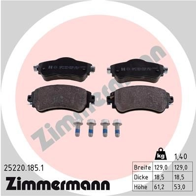 Тормозные колодки комплект ZIMMERMANN 25221 252201851 905945 25 220 изображение 0