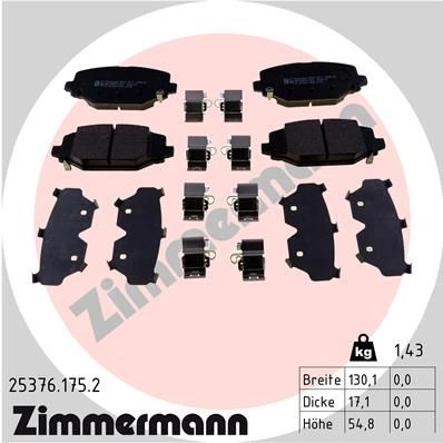 Тормозные колодки комплект ZIMMERMANN DC TSD 253761752 1437930243