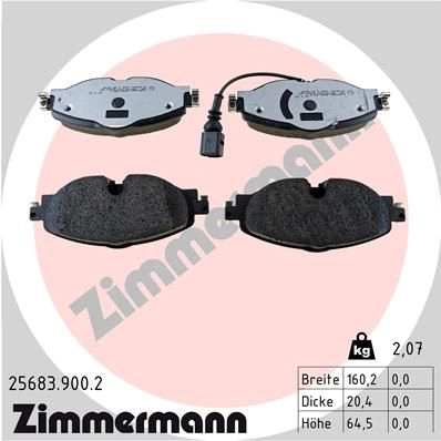 Тормозные колодки комплект ZIMMERMANN 256839002 XC 13ZAQ 1437871470