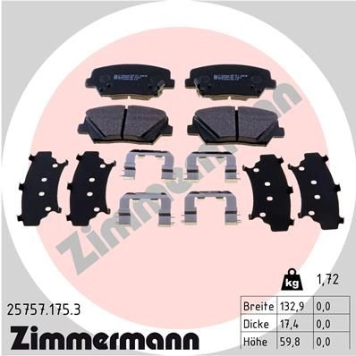 Тормозные колодки комплект ZIMMERMANN I5F EMS 1437871078 257571753 изображение 0