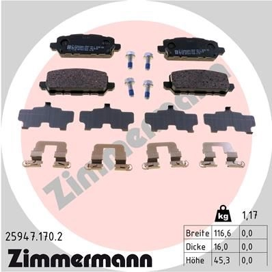 Тормозные колодки комплект ZIMMERMANN 4P4 Y6VZ 1437871427 259471702 изображение 0