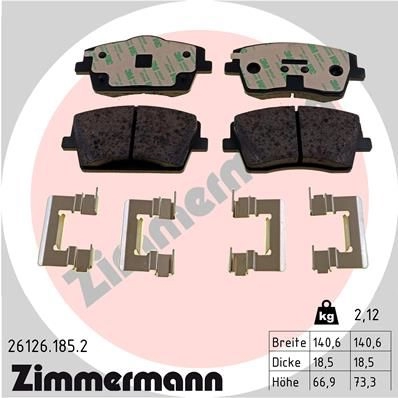 Тормозные колодки комплект ZIMMERMANN DS OGVX 261261852 1437874703 изображение 0