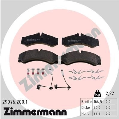 Тормозные колодки комплект ZIMMERMANN 906172 29 076 ZHXZY 290762001 изображение 0
