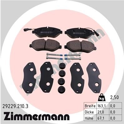 Тормозные колодки комплект ZIMMERMANN R1L54 2922 9 292292103 906196