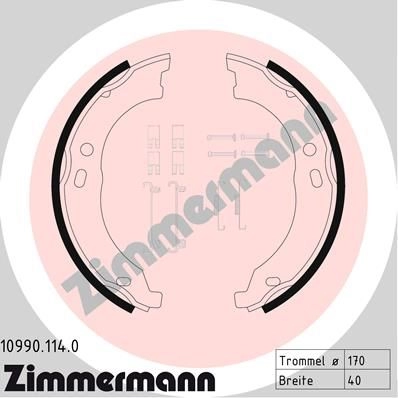 Тормозные колодки ручника ZIMMERMANN F14 QS 109901140 904140 изображение 0