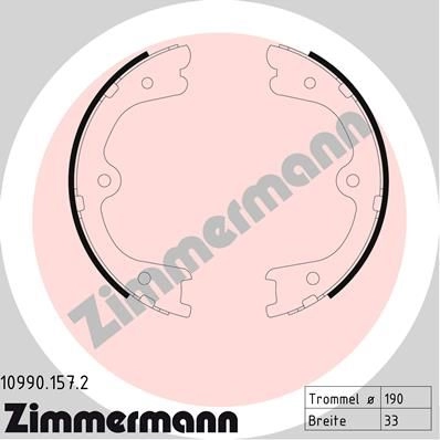 Тормозные колодки ручника ZIMMERMANN IS1P R 109901572 904231 изображение 0