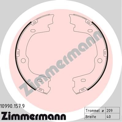 Тормозные колодки ручника ZIMMERMANN 109901579 YPIQ X 904237 изображение 0