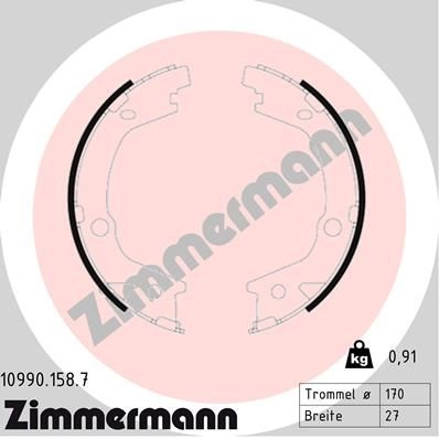 Тормозные колодки ручника ZIMMERMANN 109901587 1211168761 CO3 XL60 изображение 0